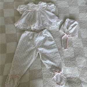 Alexis Pink Floral Baby Dress with Bonnet